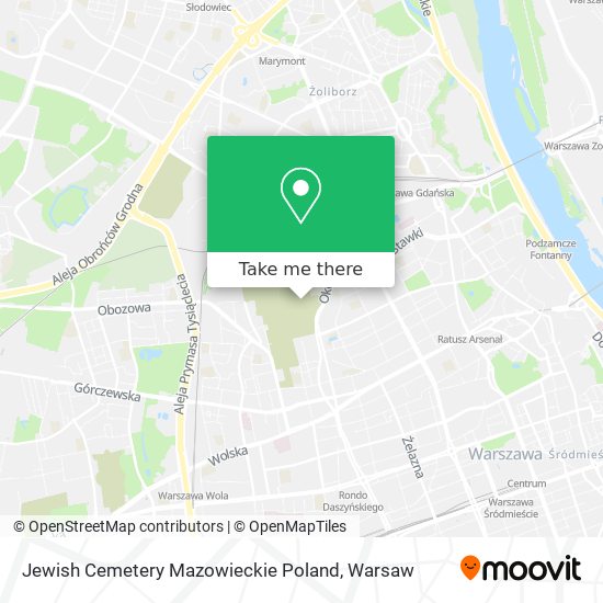 Jewish Cemetery Mazowieckie Poland map