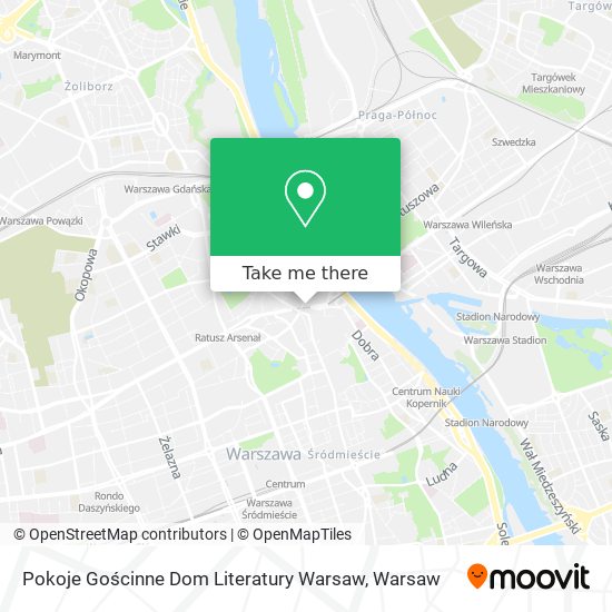 Pokoje Gościnne Dom Literatury Warsaw map