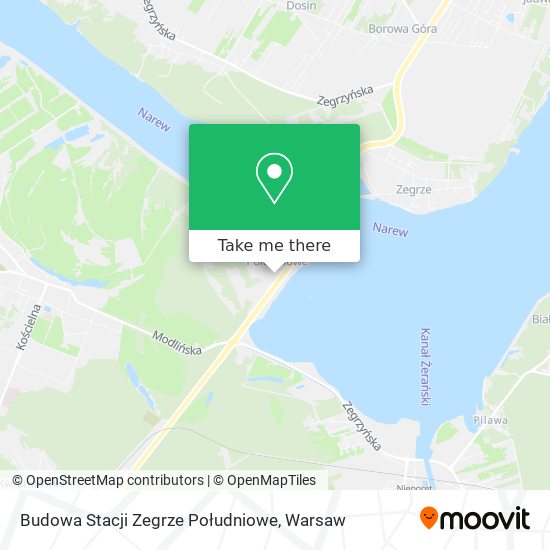 Budowa Stacji Zegrze Południowe map