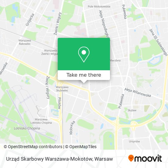 Карта Urząd Skarbowy Warszawa-Mokotów