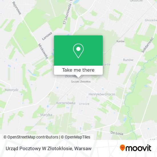 Urząd Pocztowy W Złotokłosie map