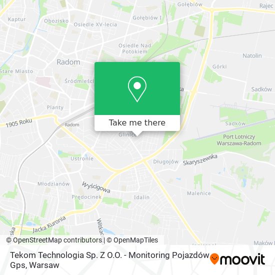 Карта Tekom Technologia Sp. Z O.O. - Monitoring Pojazdów Gps