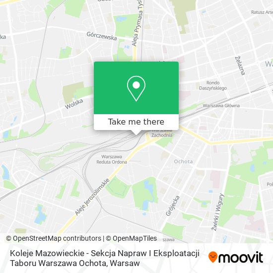 Карта Koleje Mazowieckie - Sekcja Napraw I Eksploatacji Taboru Warszawa Ochota