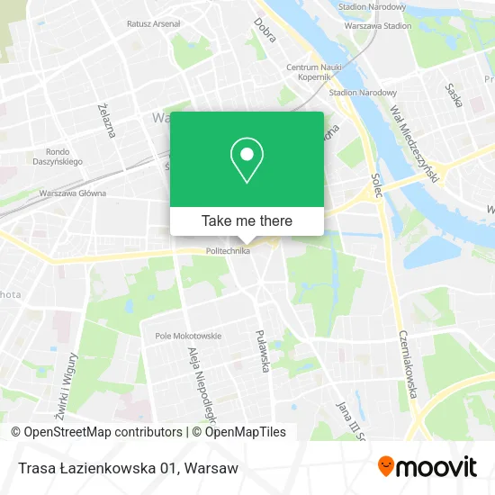 Trasa Łazienkowska 01 map