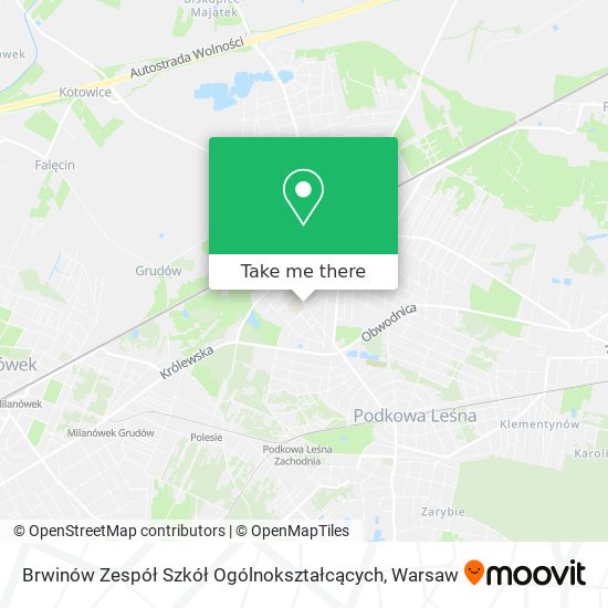 Brwinów Zespół Szkół Ogólnokształcących map