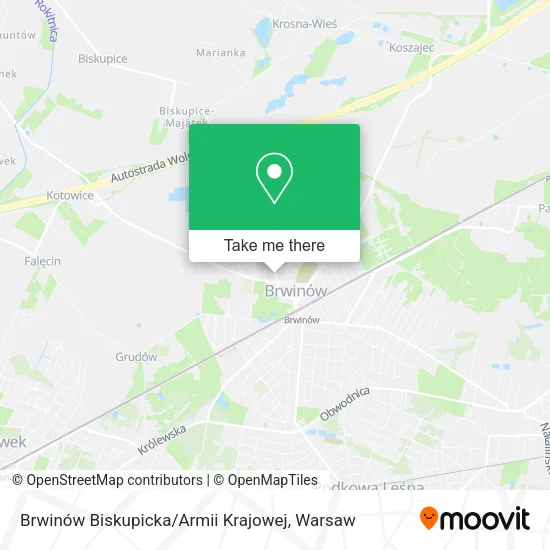 Карта Brwinów Biskupicka / Armii Krajowej