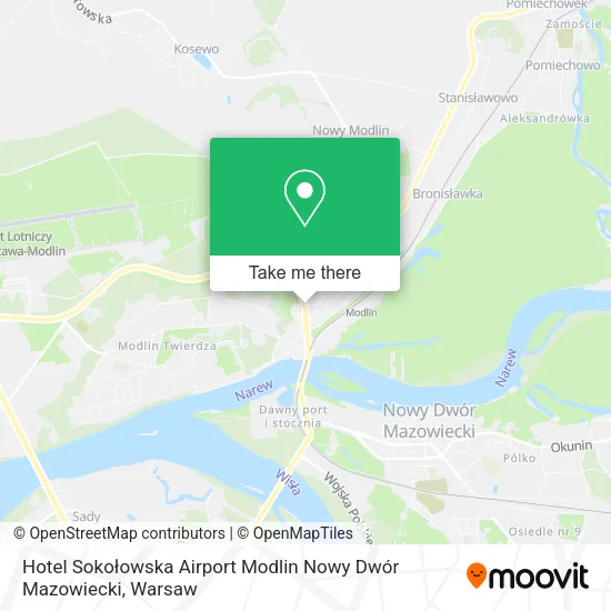 Hotel Sokołowska Airport Modlin Nowy Dwór Mazowiecki map