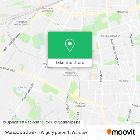 Warszawa Żwirki i Wigury peron 1 map