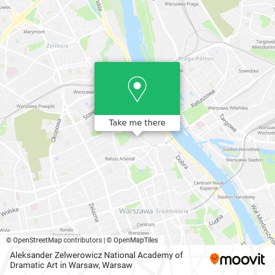 Aleksander Zelwerowicz National Academy of Dramatic Art in Warsaw map