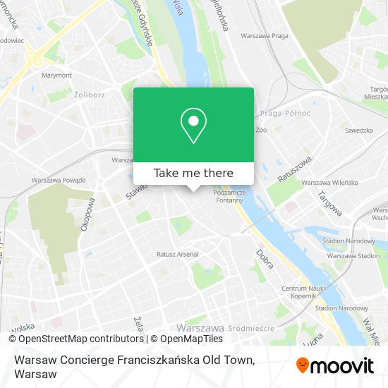 Warsaw Concierge Franciszkańska Old Town map