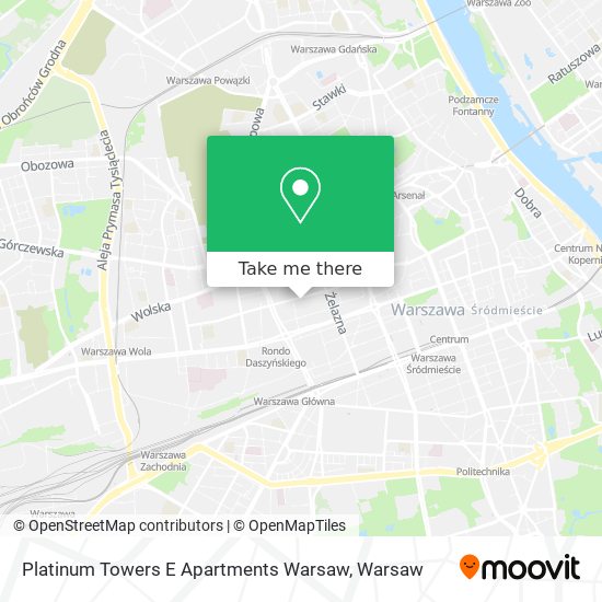 Platinum Towers E Apartments Warsaw map