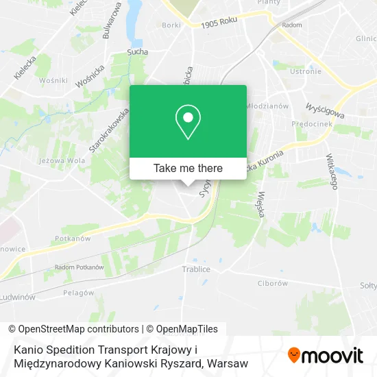 Карта Kanio Spedition Transport Krajowy i Międzynarodowy Kaniowski Ryszard