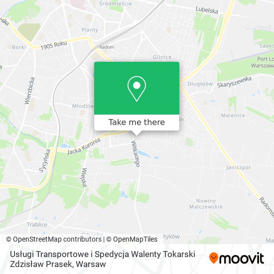 Usługi Transportowe i Spedycja Walenty Tokarski Zdzisław Prasek map