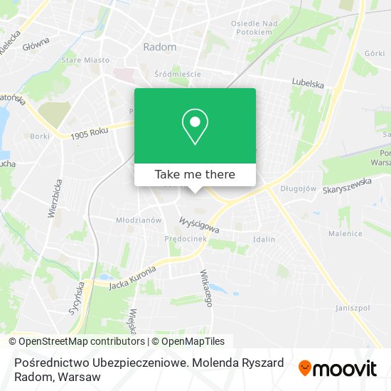 Pośrednictwo Ubezpieczeniowe. Molenda Ryszard Radom map