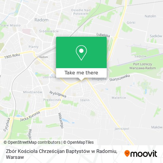 Zbór Kościoła Chrześcijan Baptystów w Radomiu map