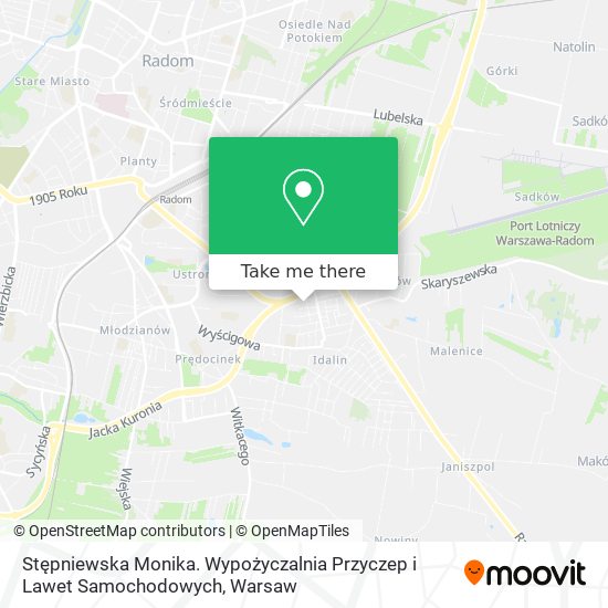 Stępniewska Monika. Wypożyczalnia Przyczep i Lawet Samochodowych map