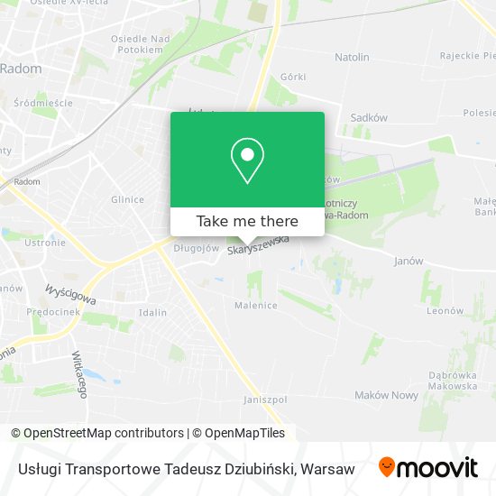 Usługi Transportowe Tadeusz Dziubiński map