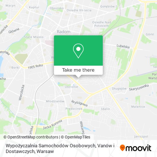 Карта Wypożyczalnia Samochodów Osobowych, Vanów i Dostawczych