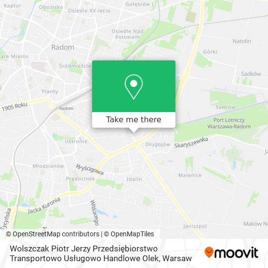 Wolszczak Piotr Jerzy Przedsiębiorstwo Transportowo Usługowo Handlowe Olek map