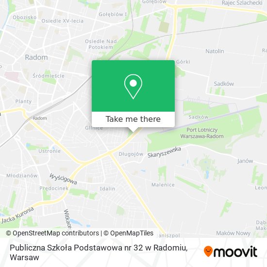 Publiczna Szkoła Podstawowa nr 32 w Radomiu map