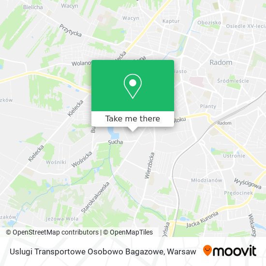 Uslugi Transportowe Osobowo Bagazowe map