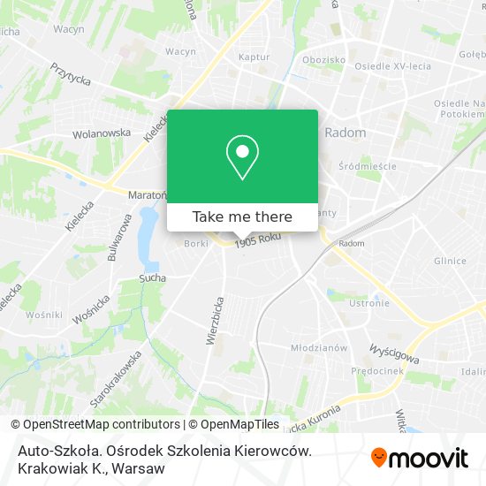 Auto-Szkoła. Ośrodek Szkolenia Kierowców. Krakowiak K. map