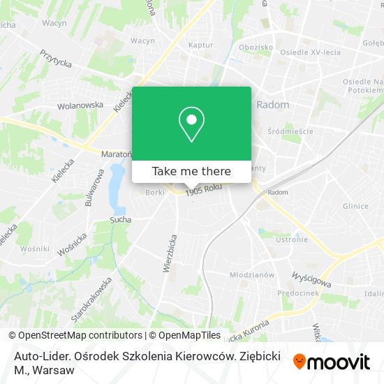 Auto-Lider. Ośrodek Szkolenia Kierowców. Ziębicki M. map