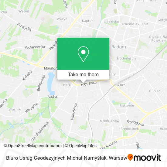 Карта Biuro Usług Geodezyjnych Michał Namyślak