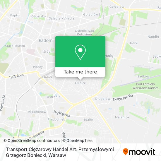 Transport Ciężarowy Handel Art. Przemysłowymi Grzegorz Boniecki map