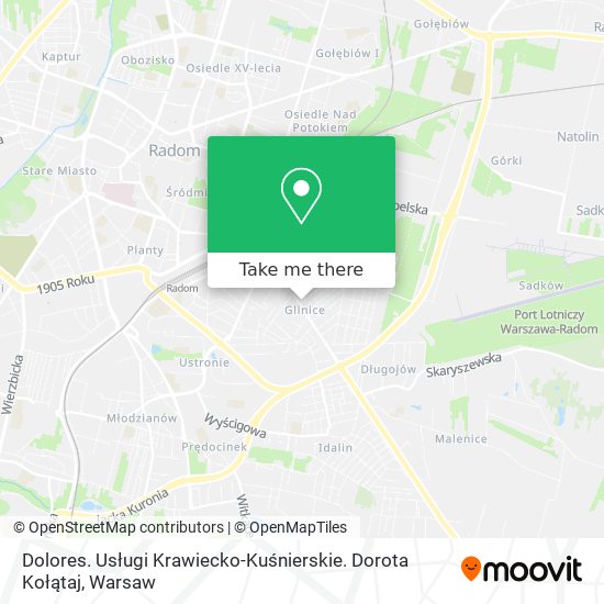 Dolores. Usługi Krawiecko-Kuśnierskie. Dorota Kołątaj map