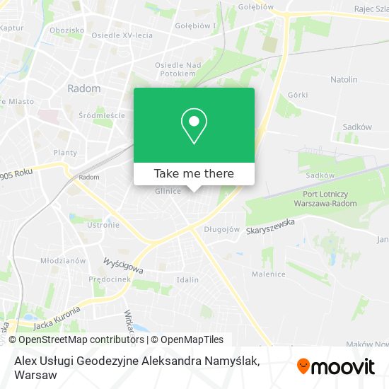 Alex Usługi Geodezyjne Aleksandra Namyślak map