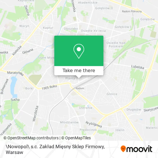Карта \Nowopol\ s.c. Zakład Mięsny Sklep Firmowy