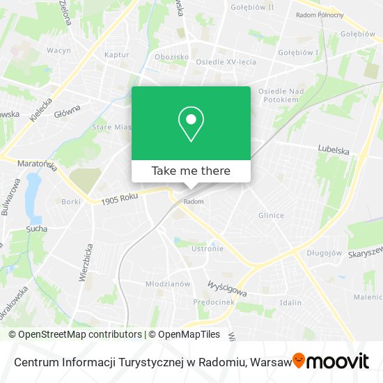 Карта Centrum Informacji Turystycznej w Radomiu