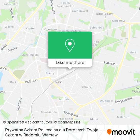 Prywatna Szkoła Policealna dla Dorosłych Twoja-Szkoła w Radomiu map