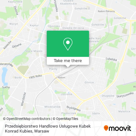 Przedsiębiorstwo Handlowo Usługowe Kubek Konrad Kubies map