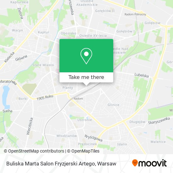 Buliska Marta Salon Fryzjerski Artego map