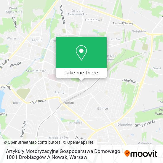 Artykuły Motoryzacyjne Gospodarstwa Domowego i 1001 Drobiazgów A Nowak map