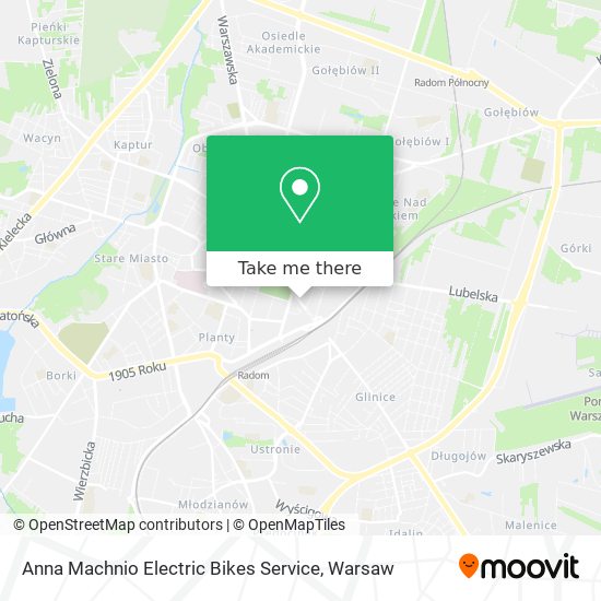 Anna Machnio Electric Bikes Service map