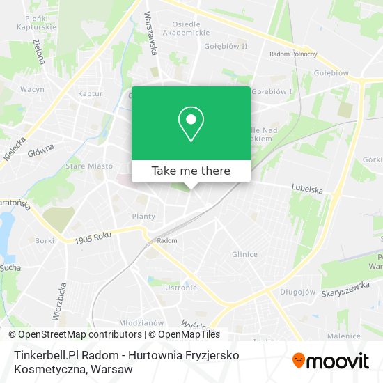 Tinkerbell.Pl Radom - Hurtownia Fryzjersko Kosmetyczna map