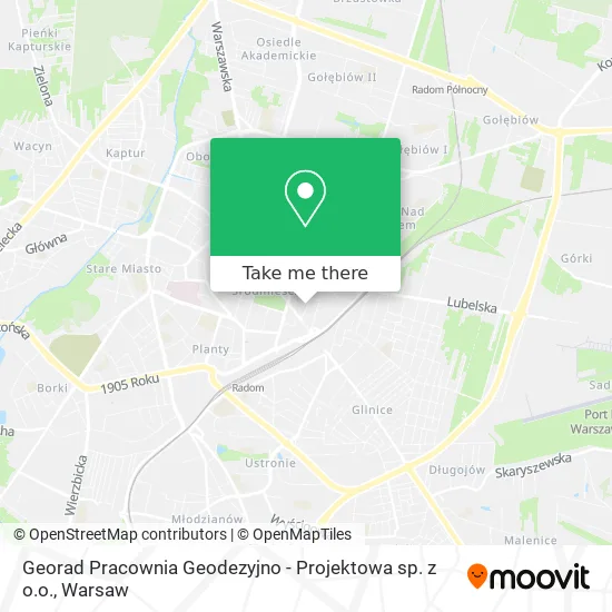 Карта Georad Pracownia Geodezyjno - Projektowa sp. z o.o.