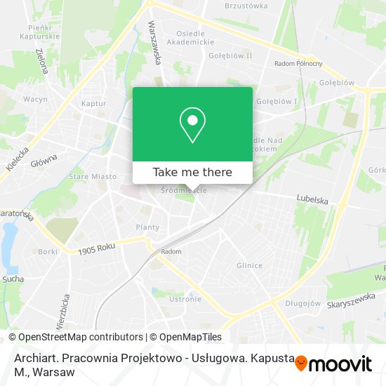 Archiart. Pracownia Projektowo - Usługowa. Kapusta M. map