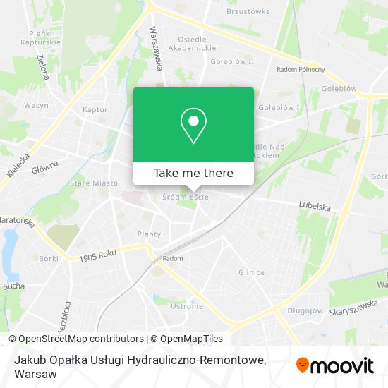 Jakub Opałka Usługi Hydrauliczno-Remontowe map