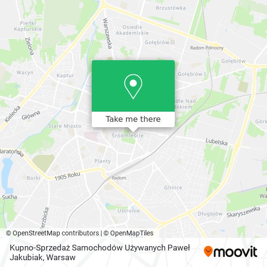 Kupno-Sprzedaż Samochodów Używanych Paweł Jakubiak map