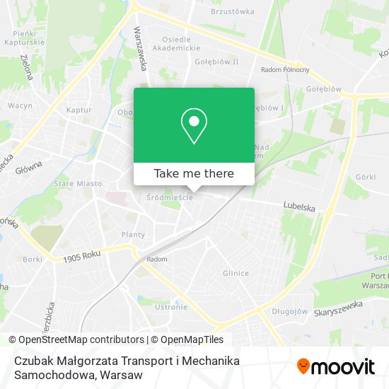 Czubak Małgorzata Transport i Mechanika Samochodowa map