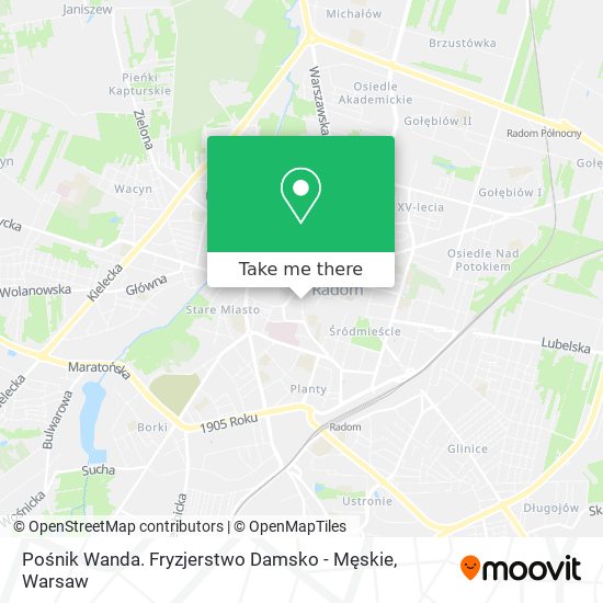 Pośnik Wanda. Fryzjerstwo Damsko - Męskie map