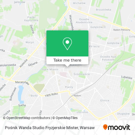 Pośnik Wanda Studio Fryzjerskie Mister map