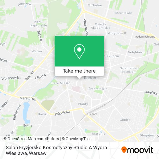 Salon Fryzjersko Kosmetyczny Studio A Wydra Wiesława map