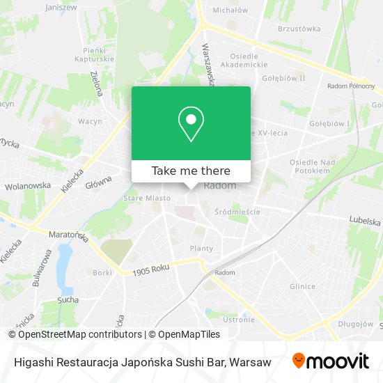 Higashi Restauracja Japońska Sushi Bar map