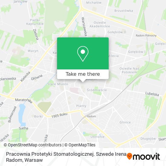 Pracownia Protetyki Stomatologicznej. Szwede Irena Radom map