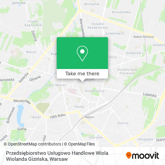 Przedsiębiorstwo Usługowo Handlowe Wiola Wiolanda Gizińska map